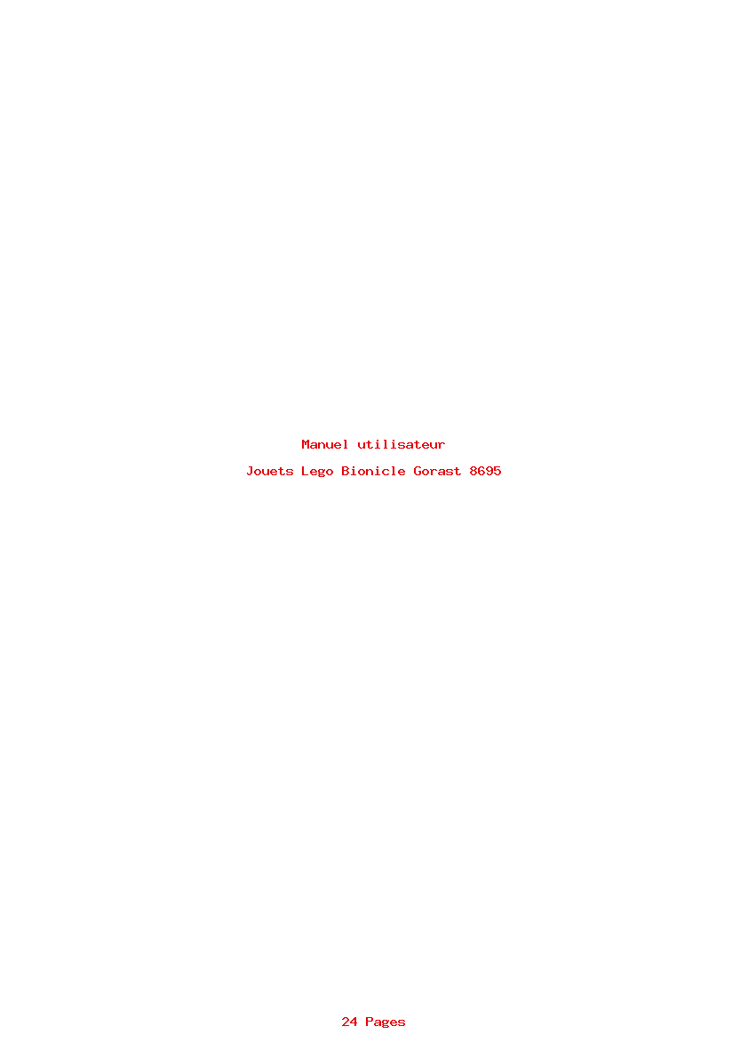 Page 1 de la notice Manuel utilisateur Lego Bionicle Gorast 8695