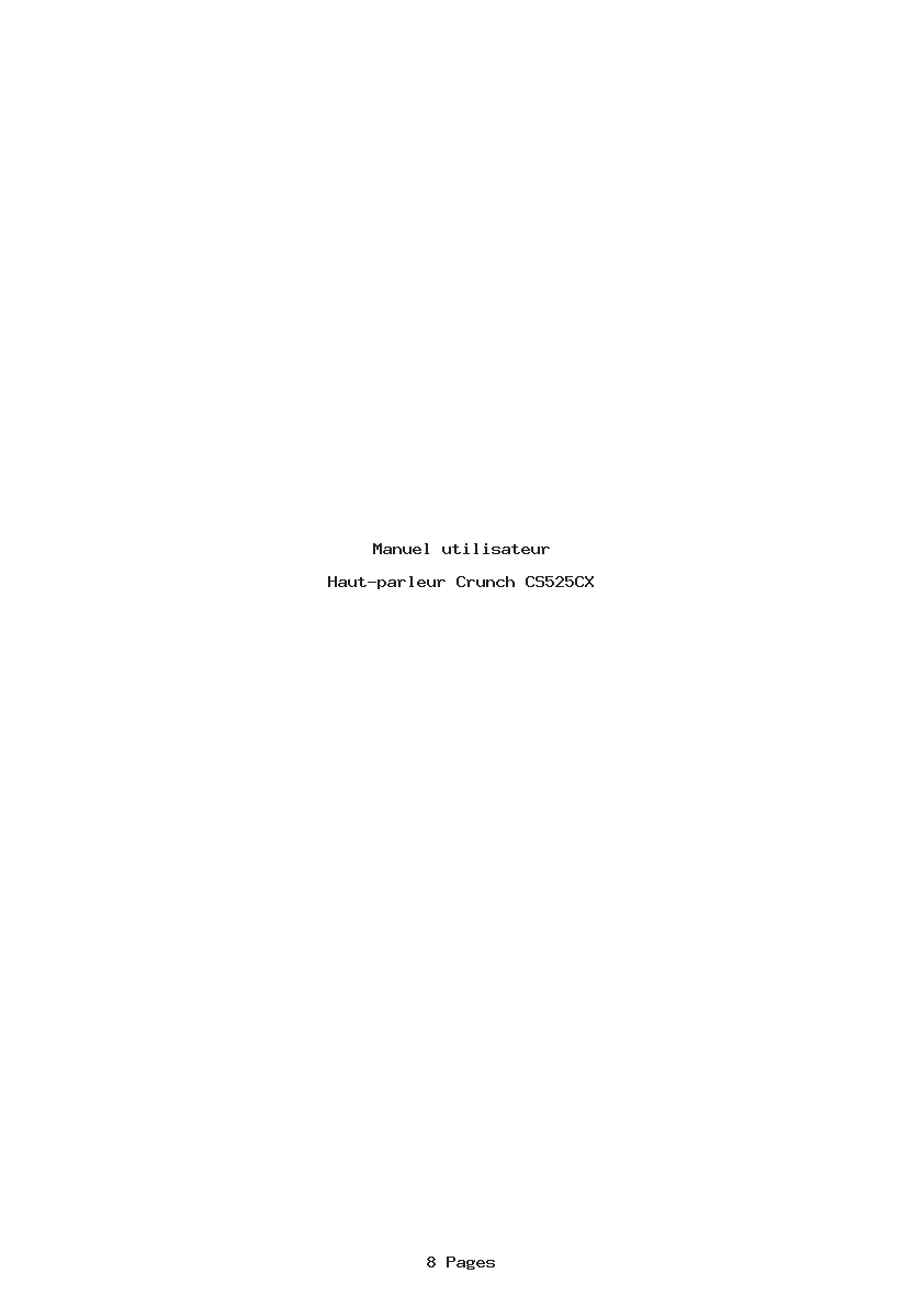 Page 1 de la notice Manuel utilisateur Crunch CS525CX