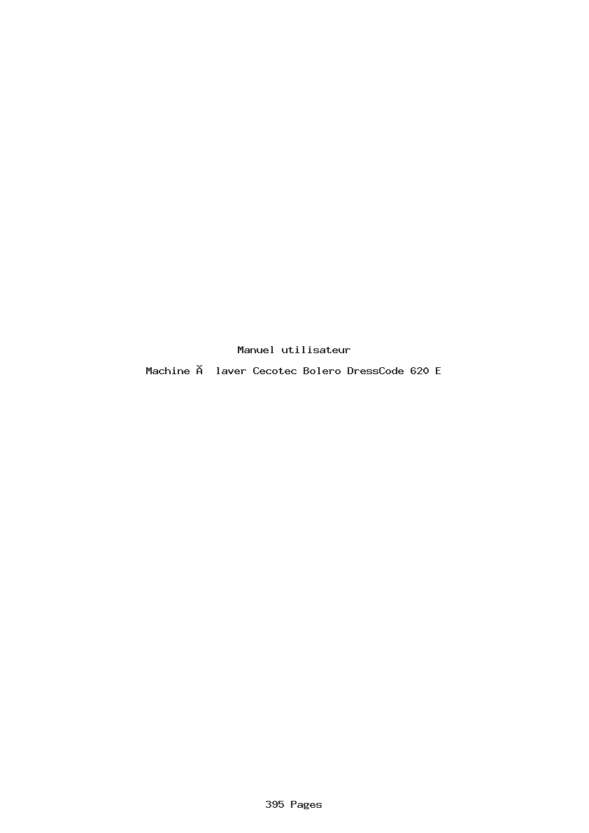 Page 1 de la notice Manuel utilisateur Cecotec Bolero DressCode 620 E