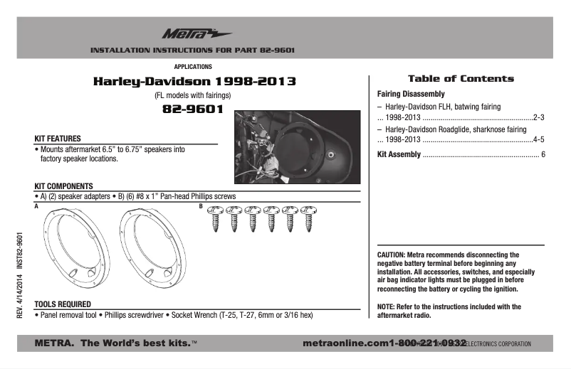Página 1 del manual Manual de usuario Metra 82-9601