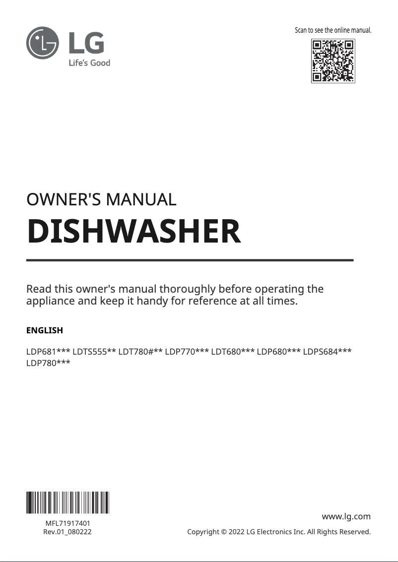 Page 1 of the manual User Manual LG LDT6809BD