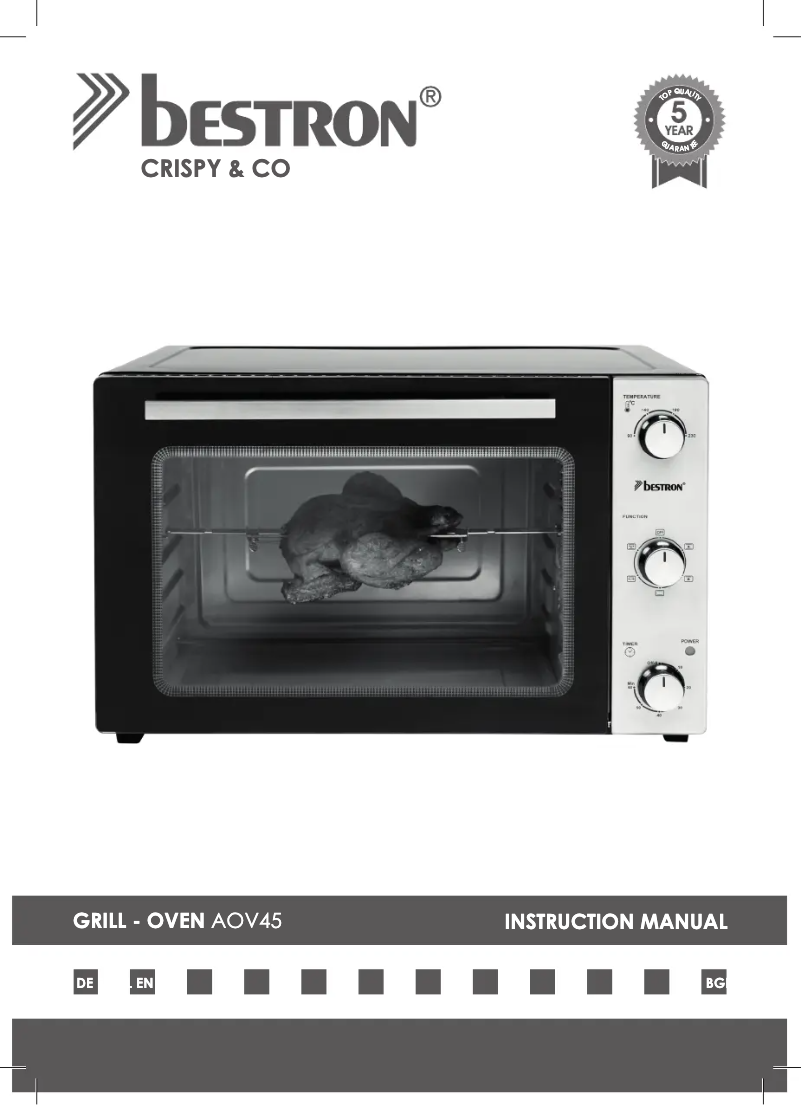 Page 1 de la notice Mode d'emploi Bestron AOV45
