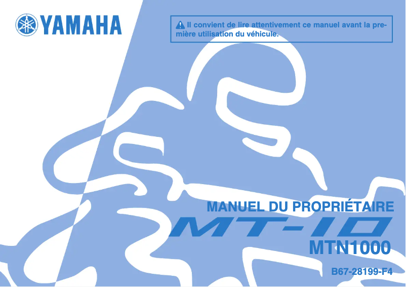 Page 1 de la notice Manuel utilisateur Yamaha MT10 (2020)