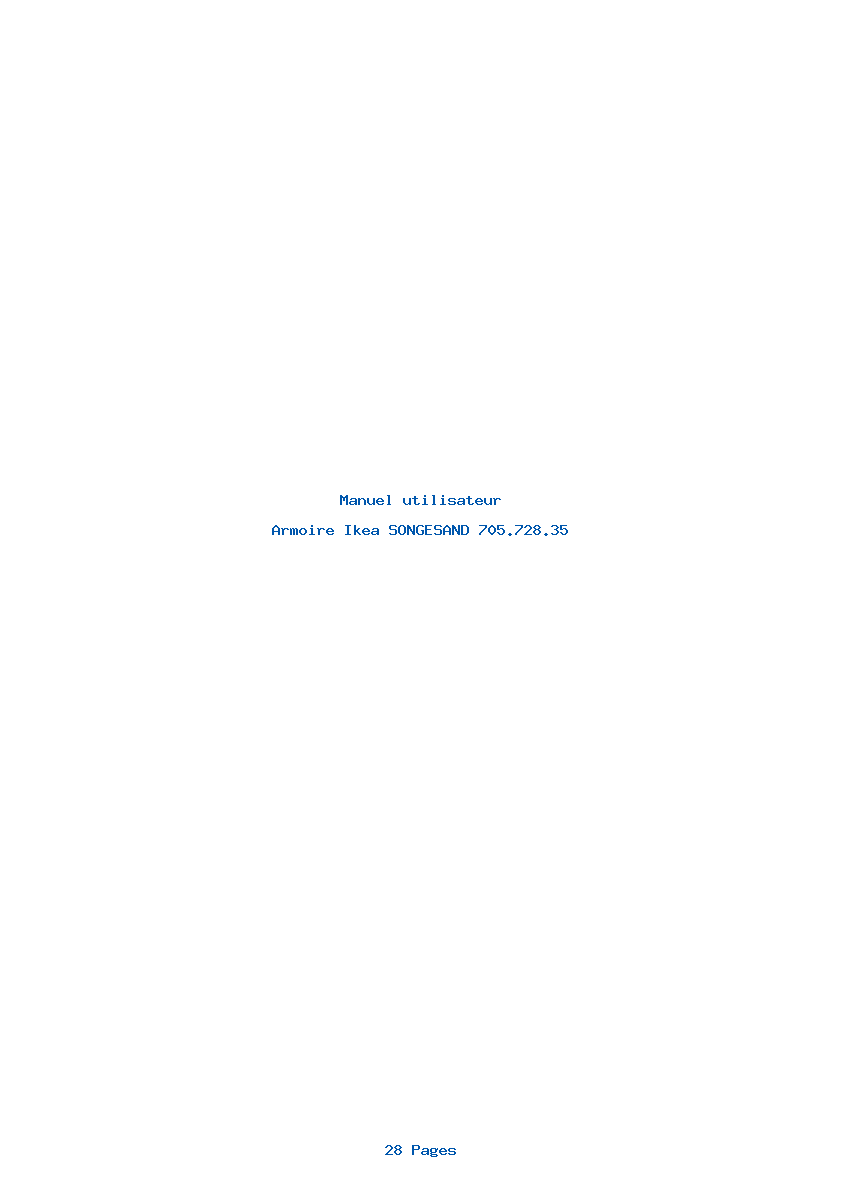 Page 1 de la notice Manuel utilisateur Ikea SONGESAND 705.728.35