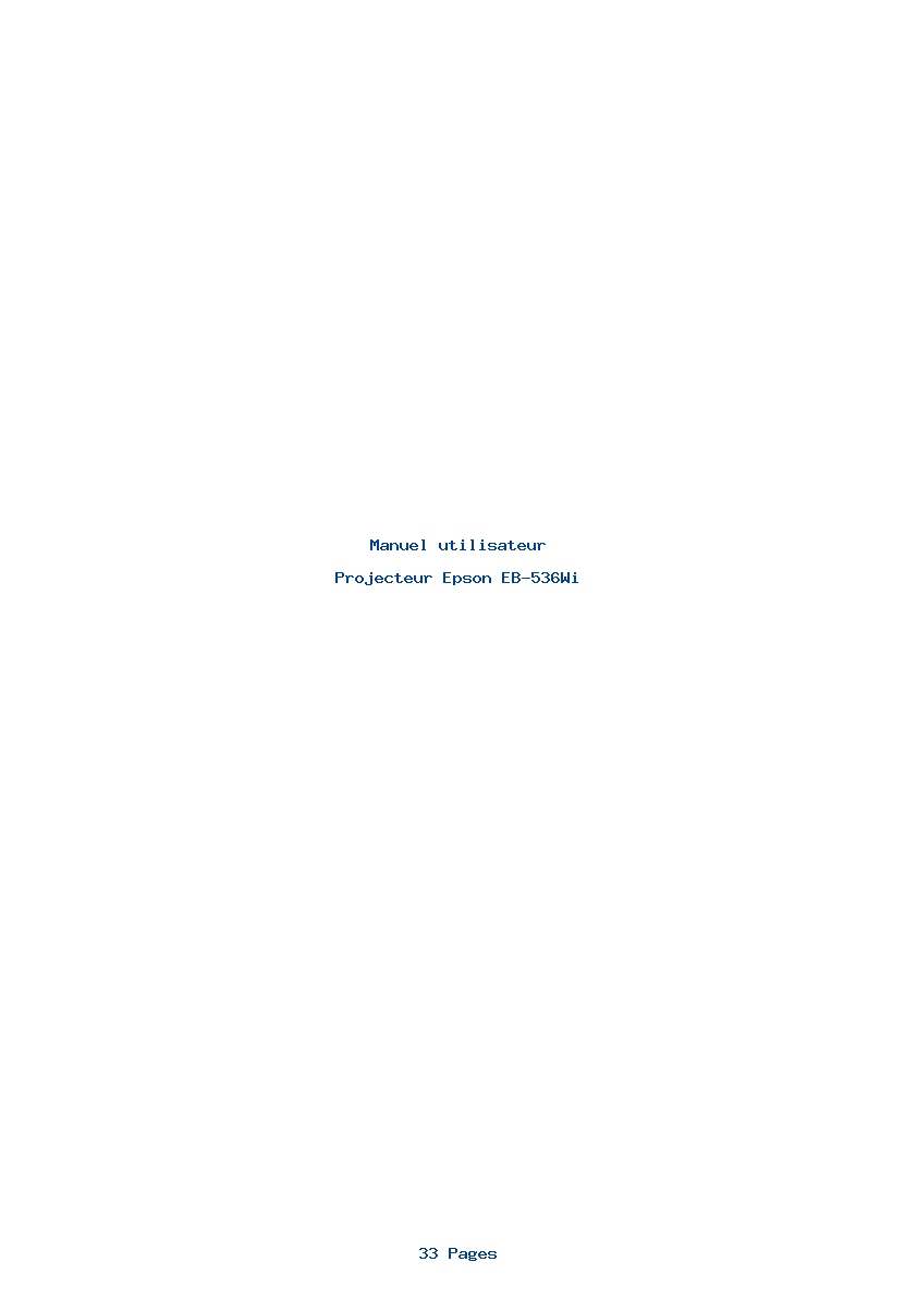 Page 1 de la notice Manuel utilisateur Epson EB-536Wi