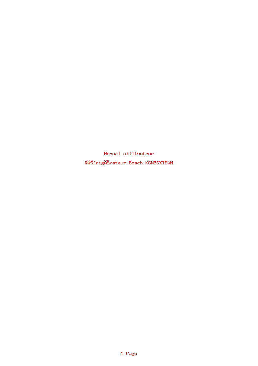 Page 1 de la notice Manuel utilisateur Bosch KGN56XIE0N