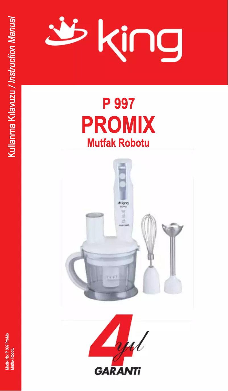 Page 1 de la notice Manuel utilisateur King P-997