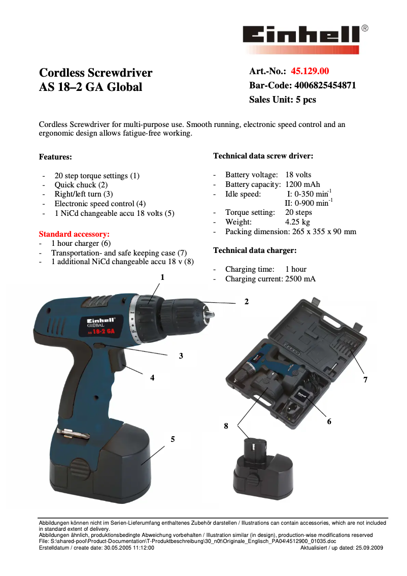 Page 1 de la notice Manuel utilisateur Global AS 18/2 G