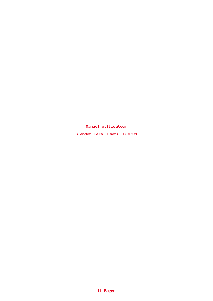 Page 1 de la notice Manuel utilisateur Tefal Emeril BL5308