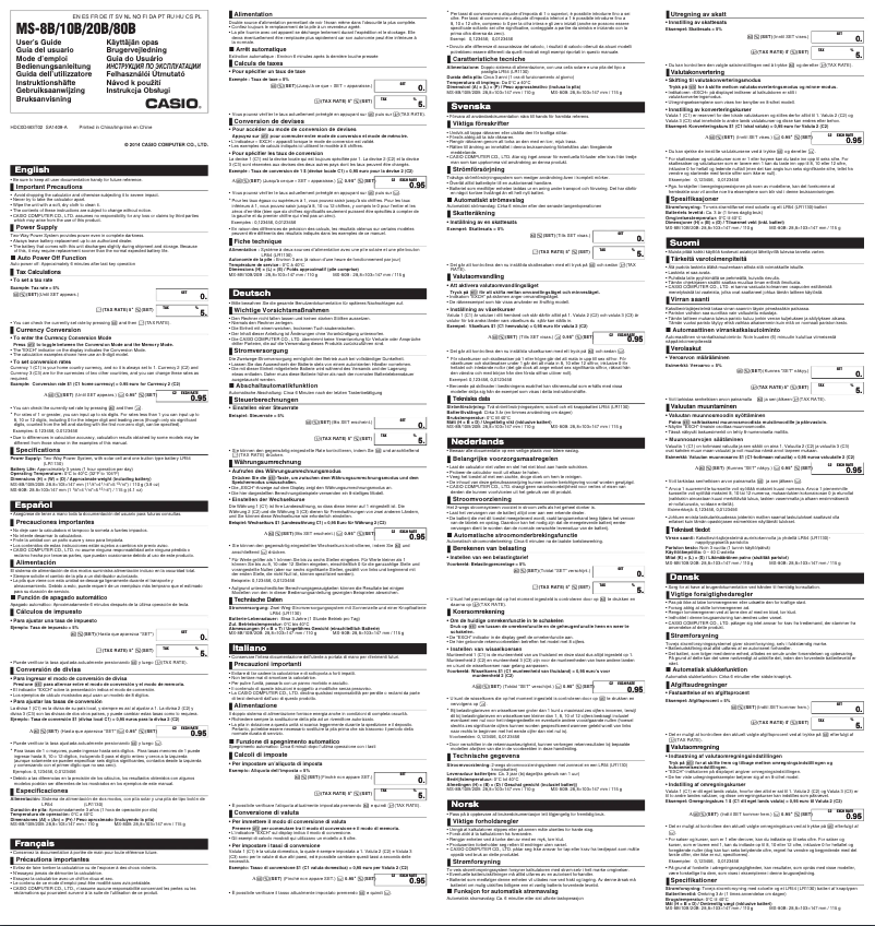 Página 1 del manual Manual de usuario Casio MS-10B