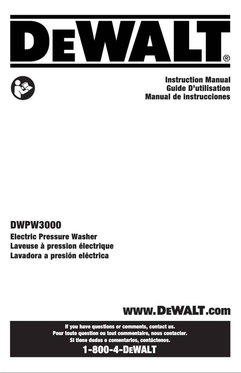 Page 1 de la notice Manuel utilisateur DeWalt DWPW3000