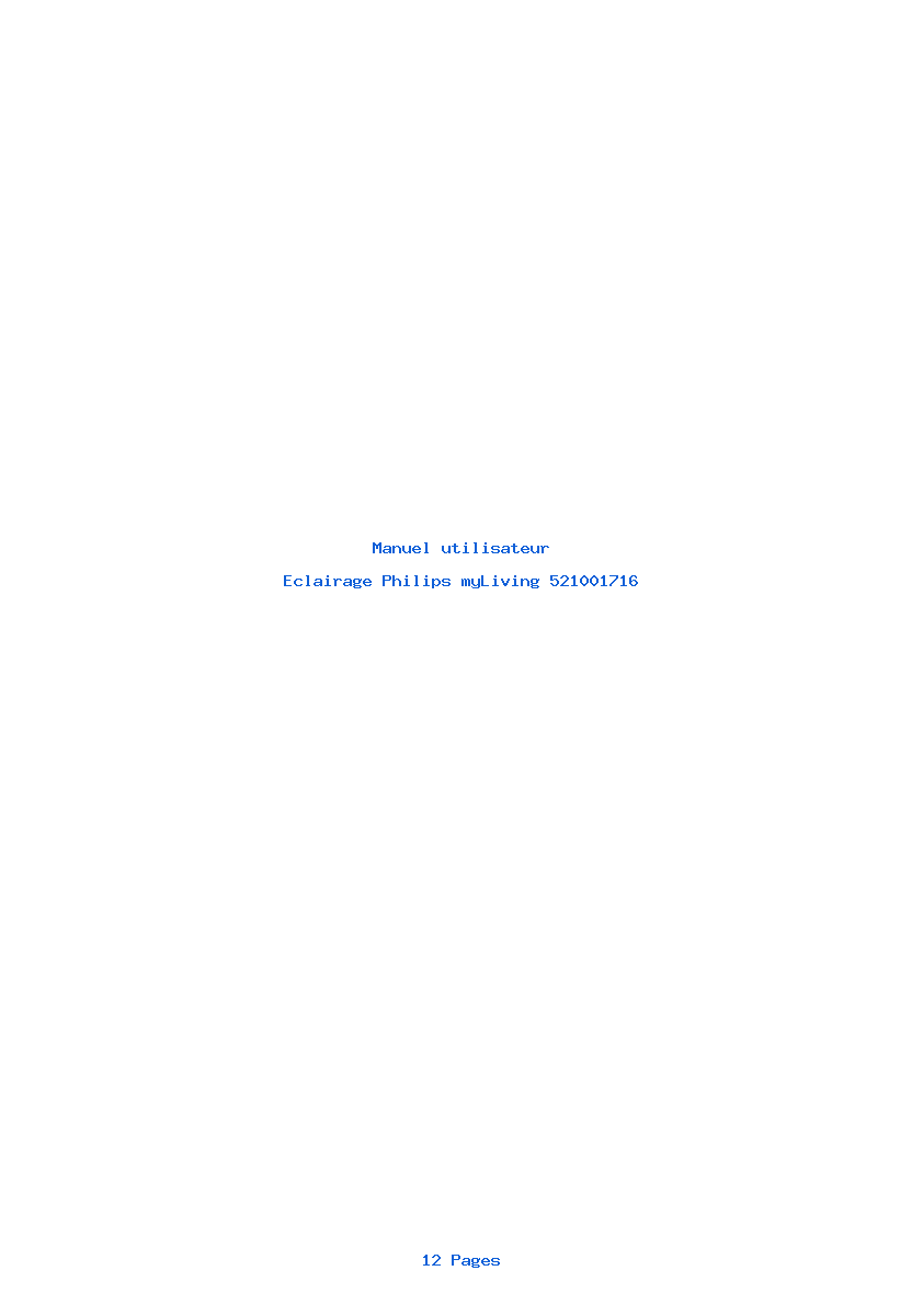 Page 1 de la notice Manuel utilisateur Philips myLiving 521001716