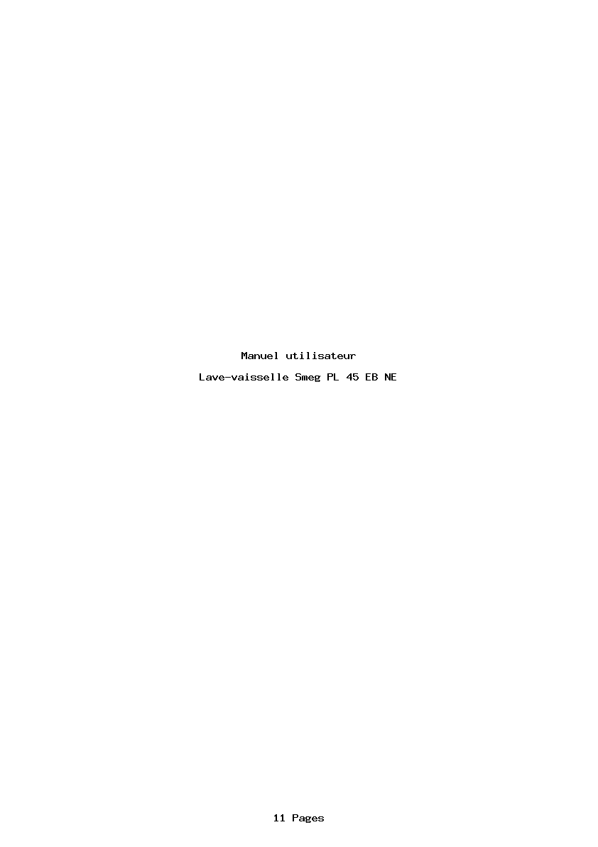 Page 1 de la notice Manuel utilisateur Smeg PL 45 EB NE