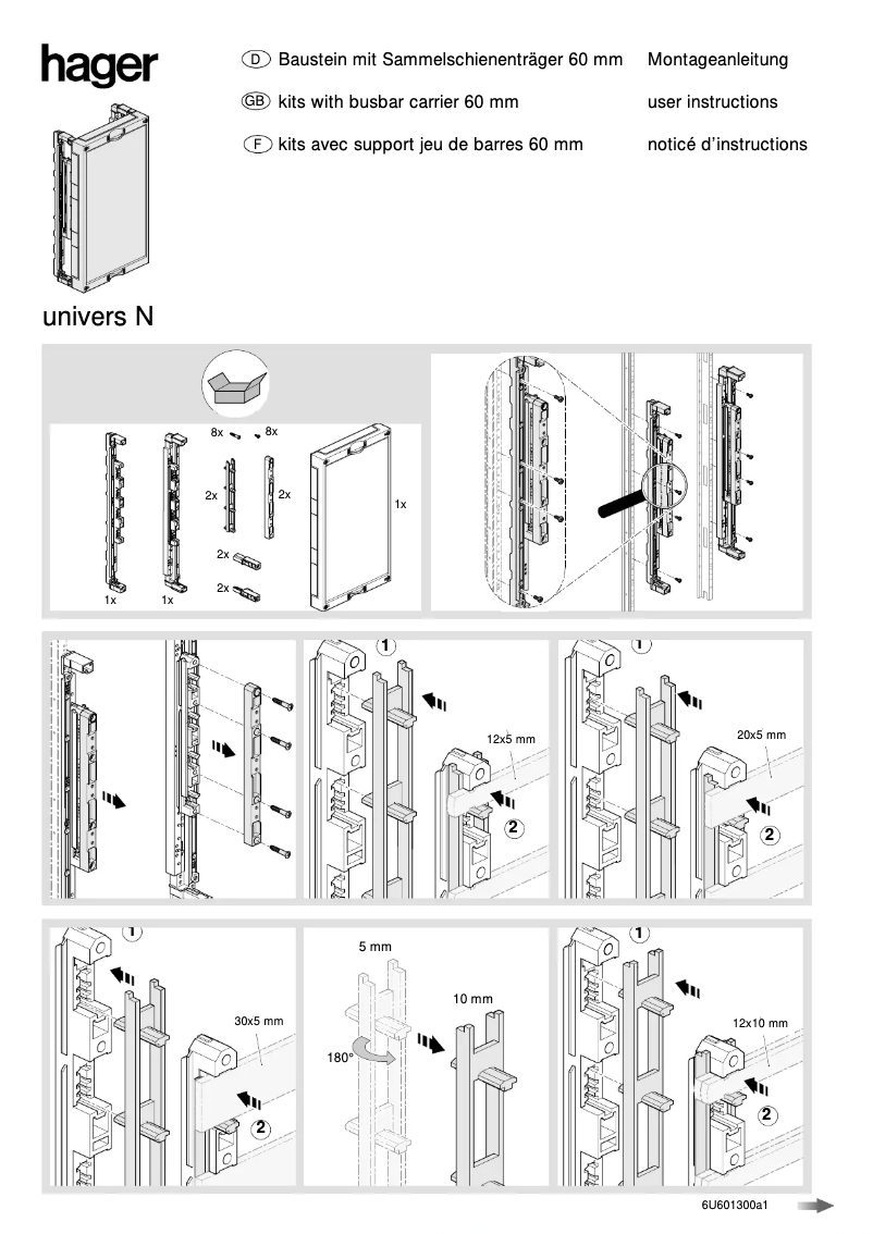 Page 1 of the manual User Manual Hager UE31E0A