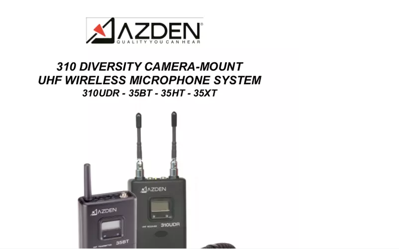 Page 1 de la notice Manuel utilisateur Azden 310HT