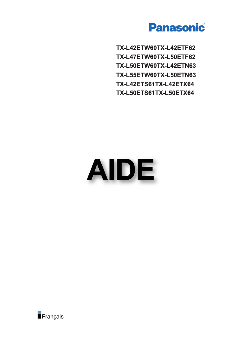 Page 1 de la notice Manuel utilisateur Panasonic TX-L50ETS61