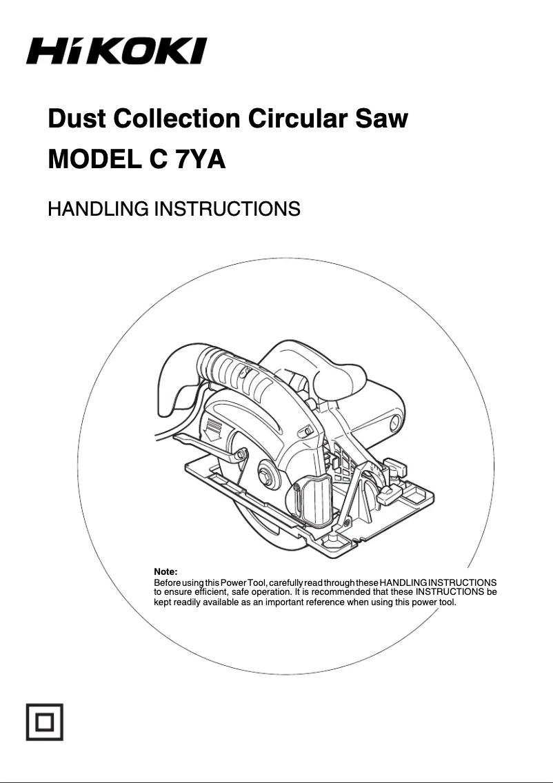 Page 1 de la notice Manuel utilisateur HiKOKI C7YA
