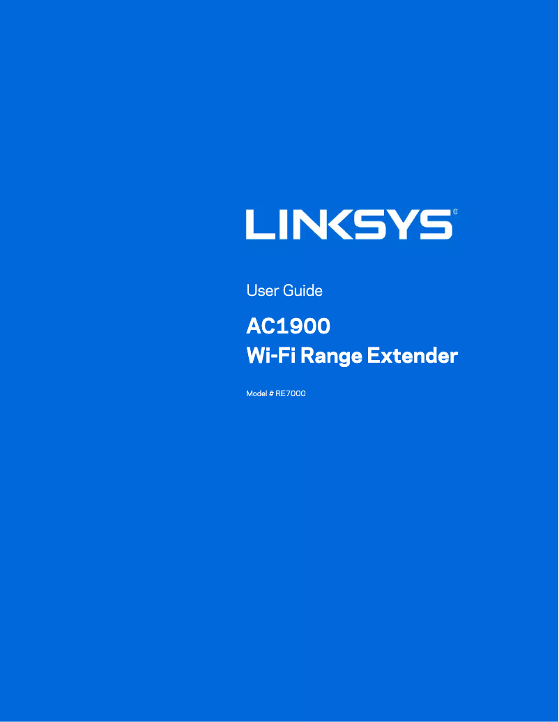 Page 1 de la notice Manuel utilisateur Linksys RE7000