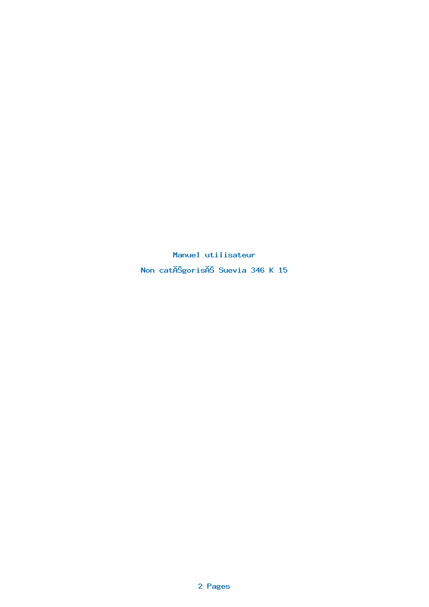 Page 1 de la notice Manuel utilisateur Suevia 346 K 15