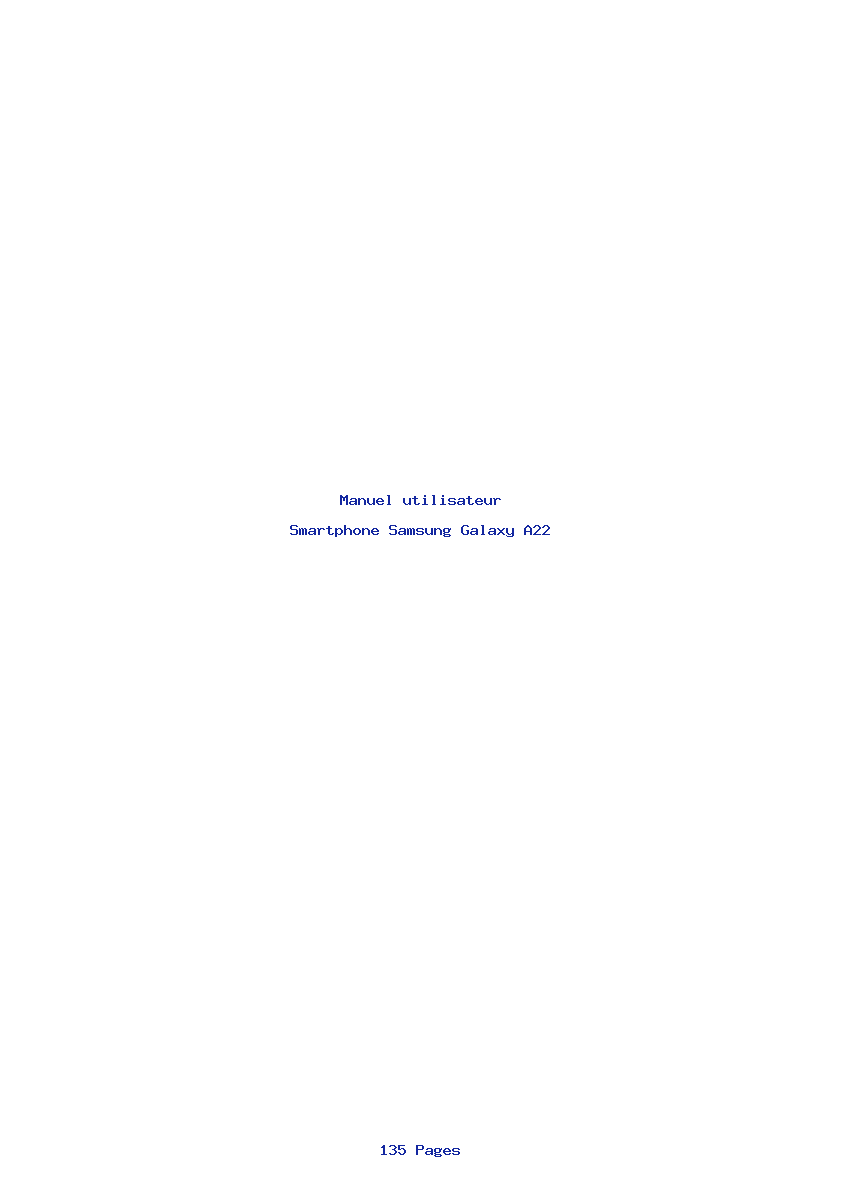 Page 1 de la notice Manuel utilisateur Samsung Galaxy A22