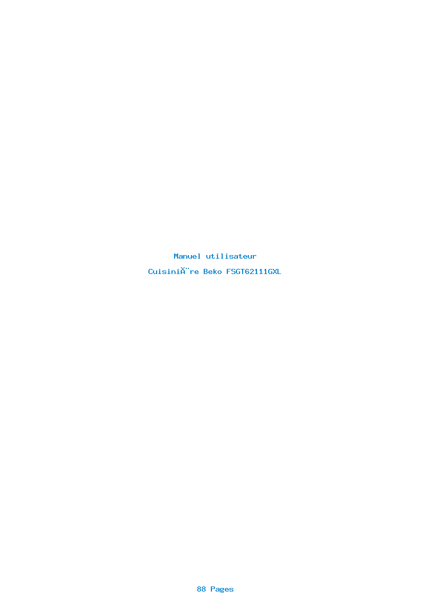 Page 1 de la notice Manuel utilisateur Beko FSGT62111GXL