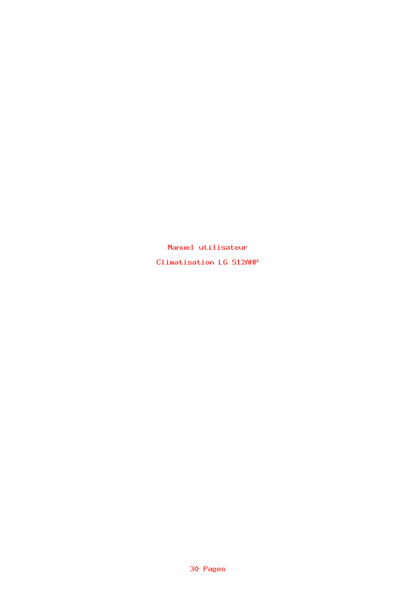 Page 1 de la notice Manuel utilisateur LG S12AHP