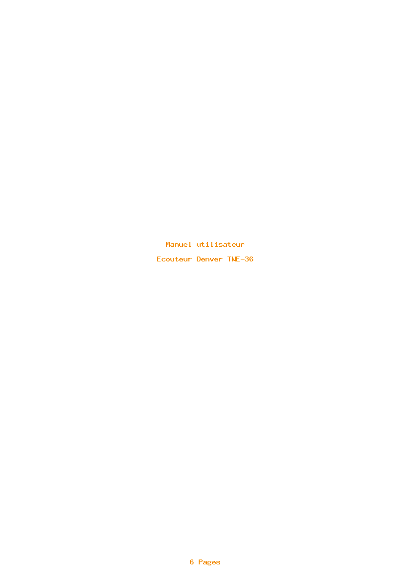 Page 1 de la notice Manuel utilisateur Denver TWE-36