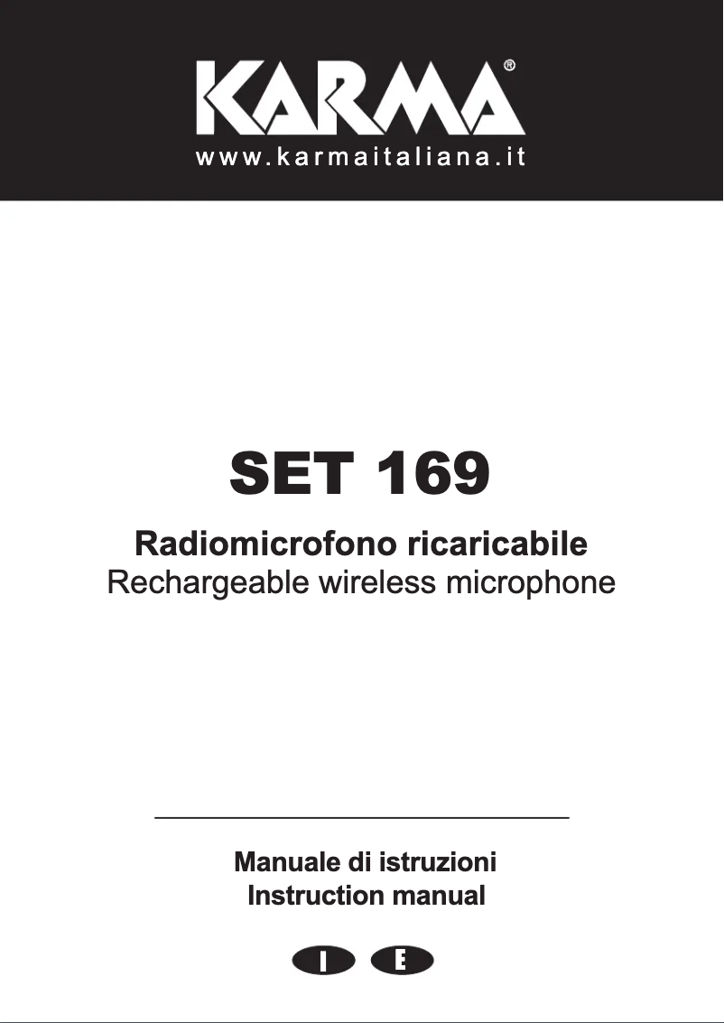 Page 1 de la notice Manuel utilisateur Karma SET 169