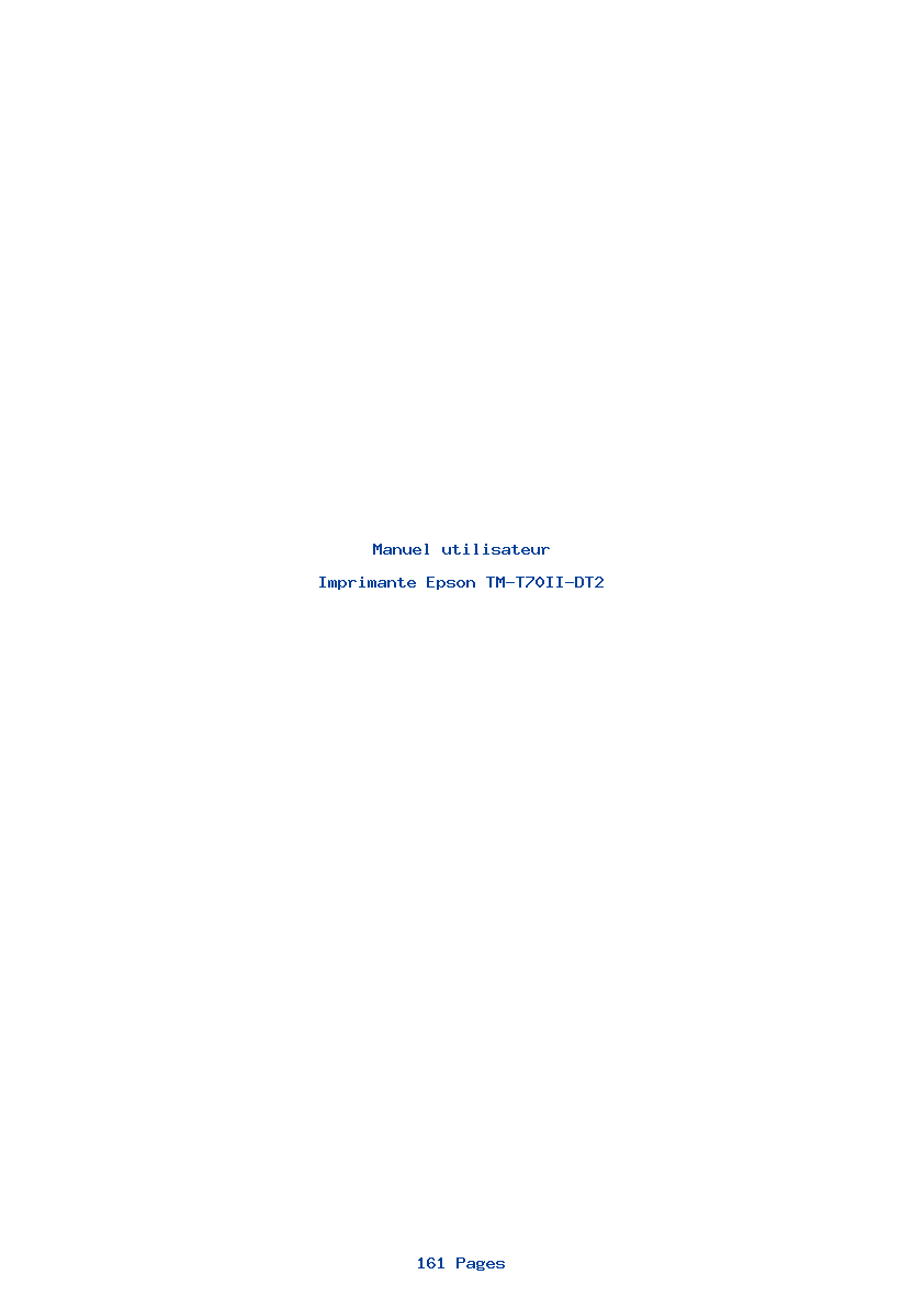 Page 1 de la notice Manuel utilisateur Epson TM-T70II-DT2