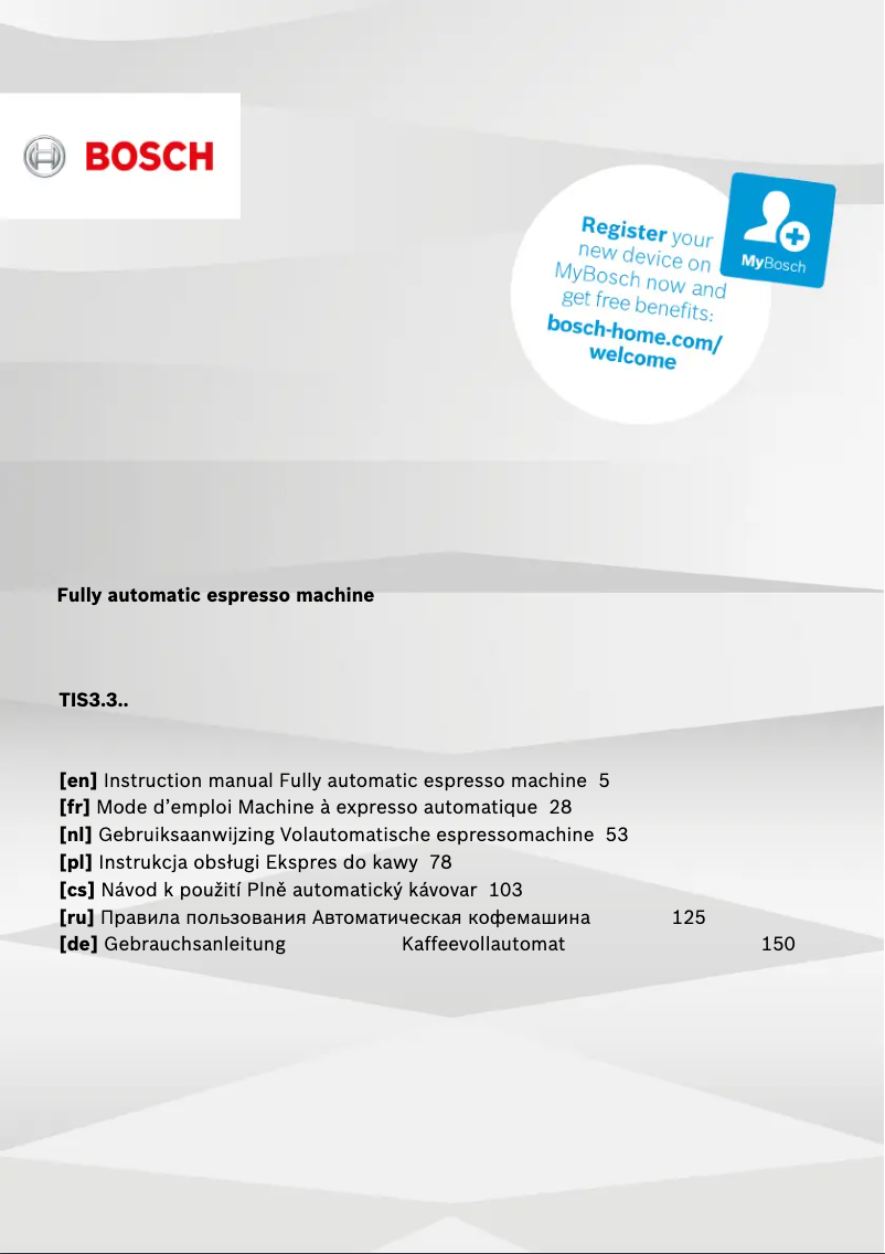 Page 1 of the manual User Manual Bosch VeroCup 300 TIS30321RW