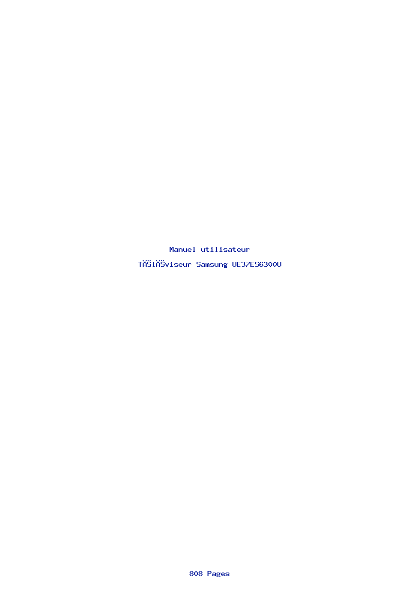 Page 1 de la notice Manuel utilisateur Samsung UE37ES6300U