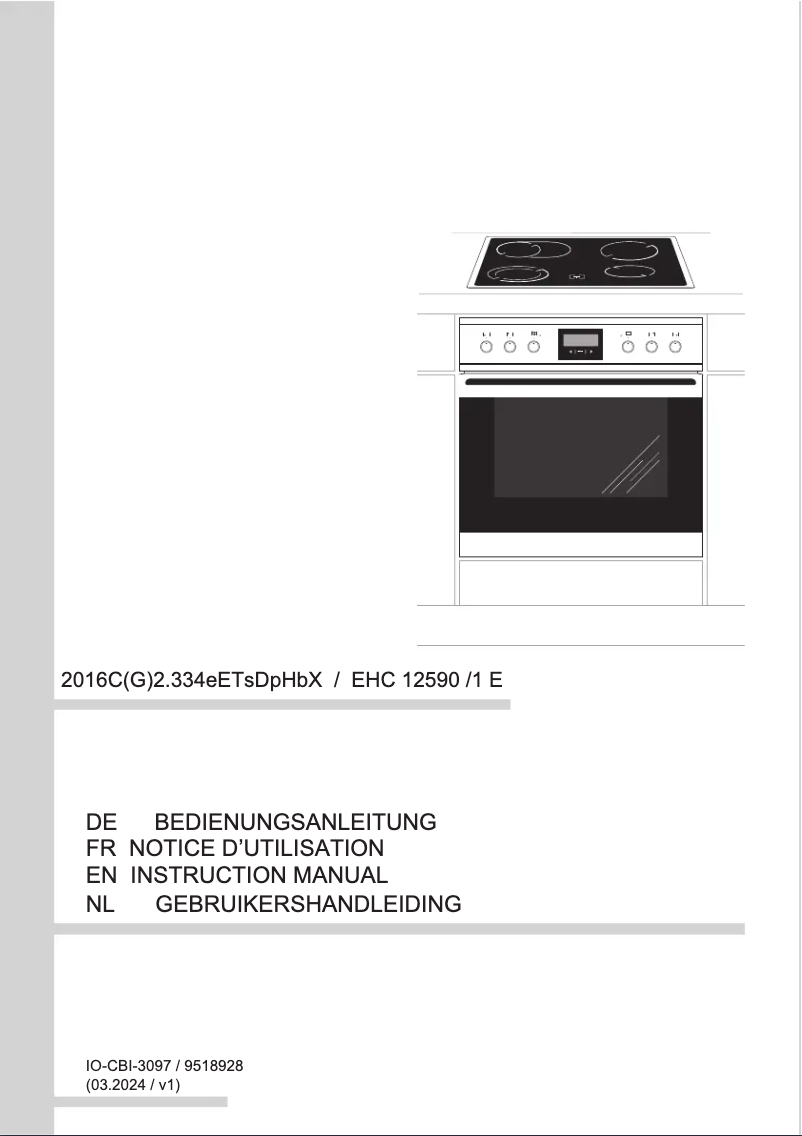 Page 1 de la notice Manuel utilisateur Amica EHC 12590 E