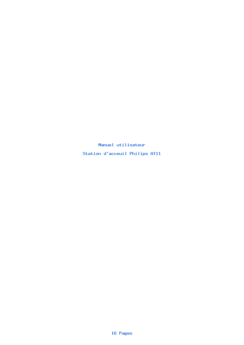 Page 1 de la notice Manuel utilisateur Philips AT11