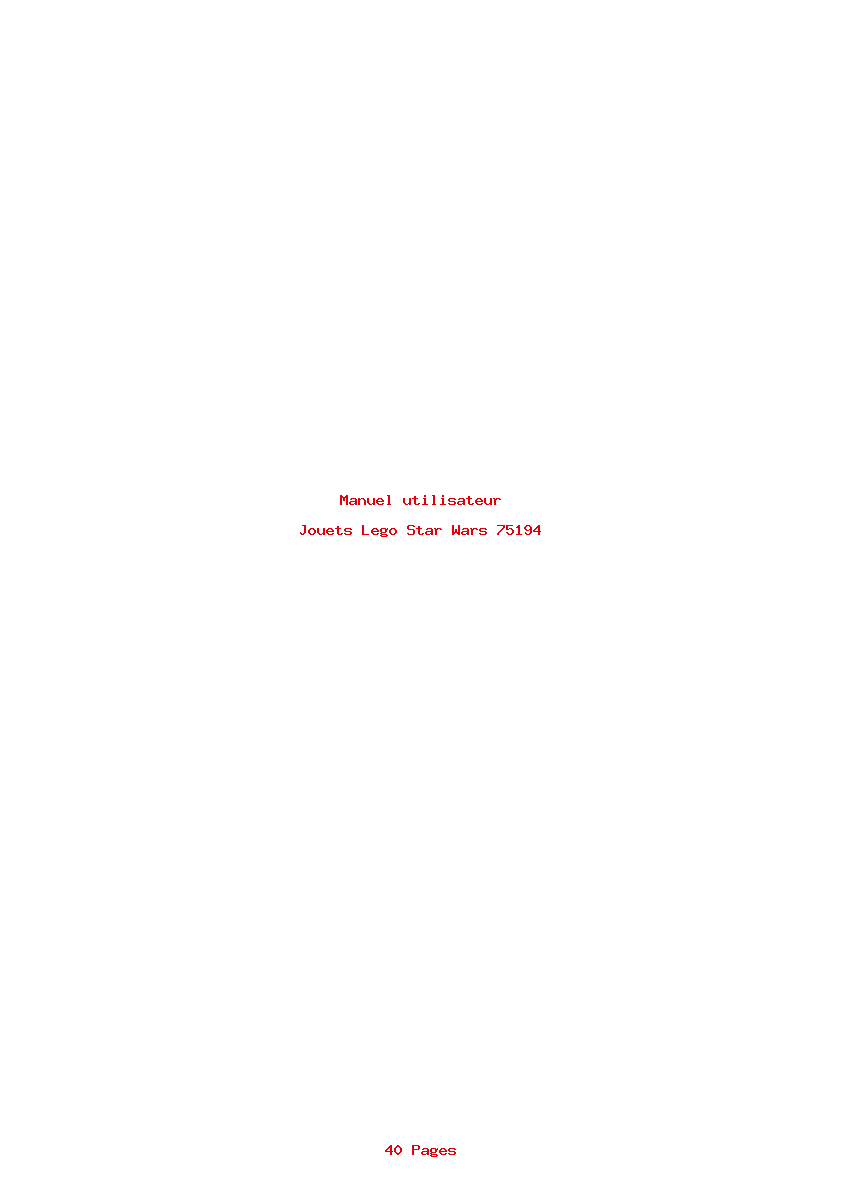 Page 1 de la notice Manuel utilisateur Lego Star Wars 75194