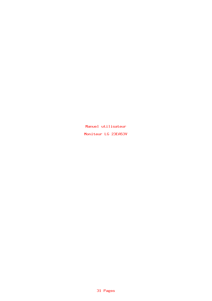 Page 1 de la notice Manuel utilisateur LG 23EA53V