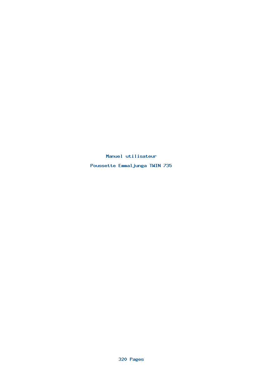 Page 1 de la notice Manuel utilisateur Emmaljunga TWIN 735