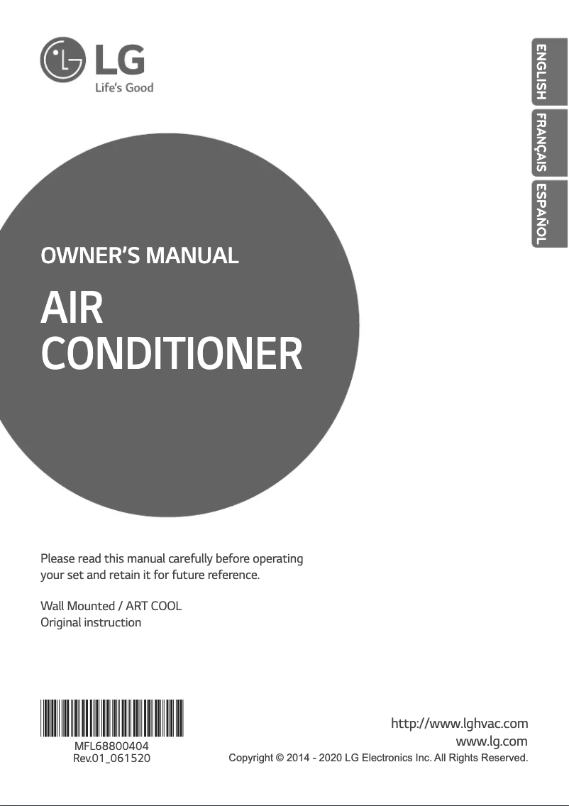 Page 1 of the manual User Manual LG ARNU123SBL4