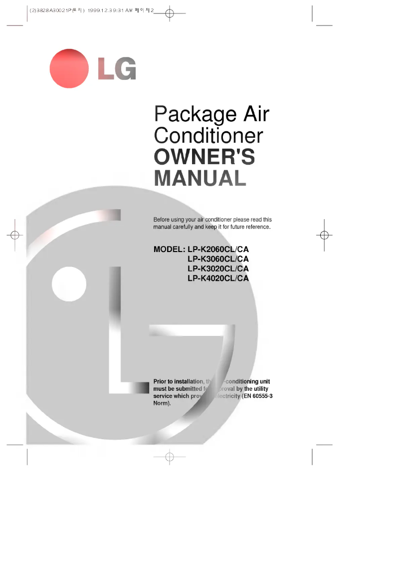 Page 1 de la notice Manuel utilisateur LG LP-K3060CL