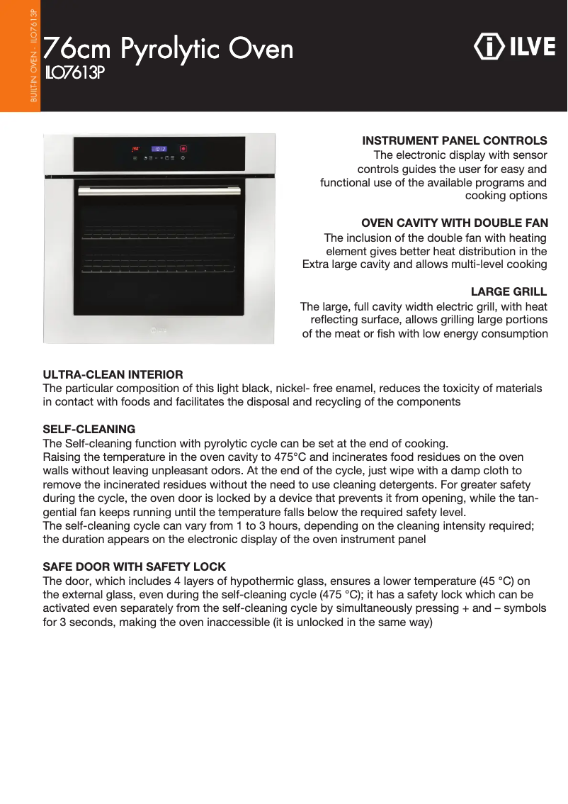 Page 1 de la notice Manuel utilisateur Ilve ILO7613P