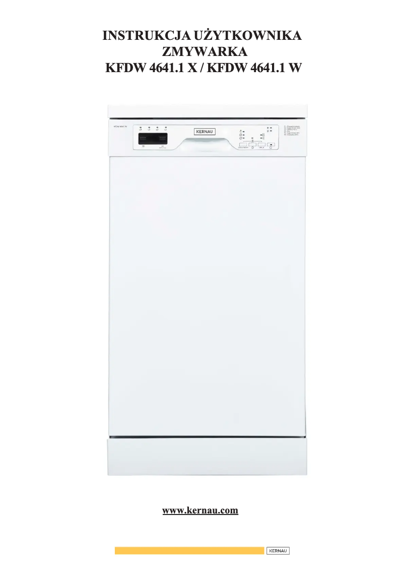 Page 1 of the manual User Manual Kernau KFDW 4641.1 X