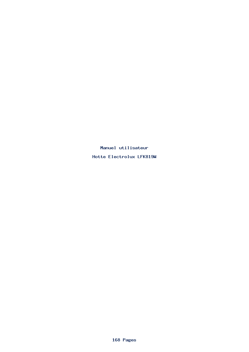 Page 1 de la notice Manuel utilisateur Electrolux LFK819W