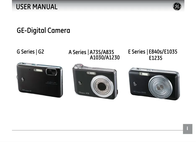 Page 1 de la notice Manuel utilisateur GE A1030