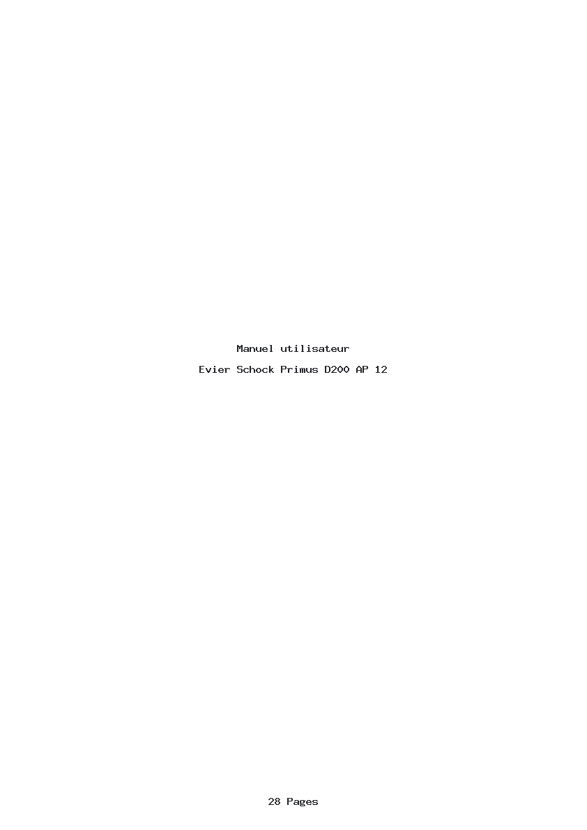 Page 1 de la notice Manuel utilisateur Schock Primus D200 AP 12