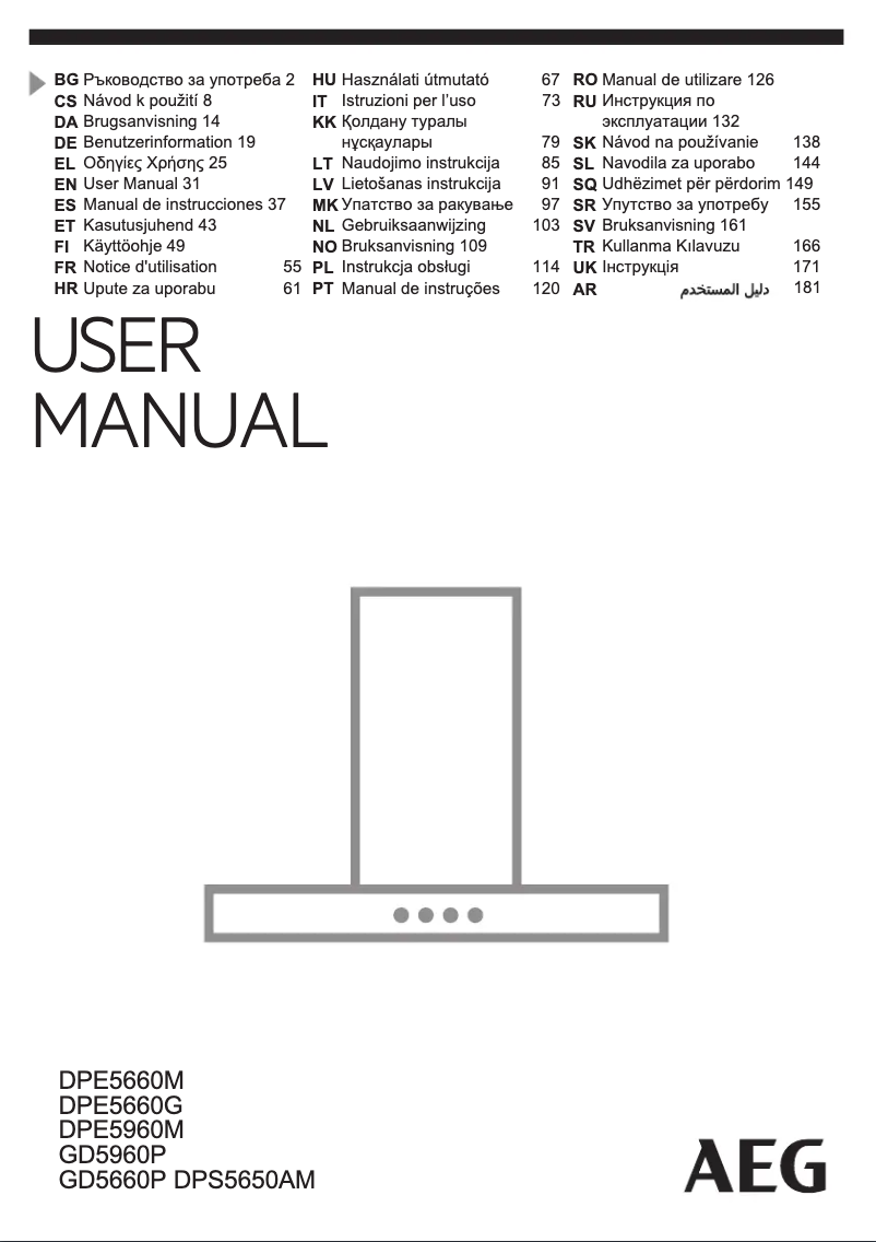 Page 1 de la notice Manuel utilisateur AEG DFH8661B
