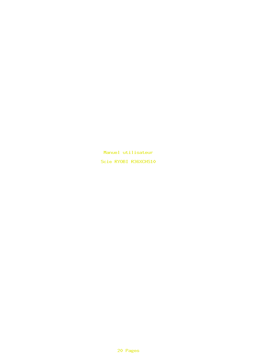 Page 1 de la notice Manuel utilisateur RYOBI R36XCHS10