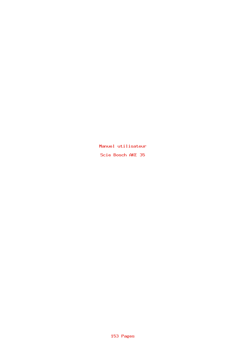 Page 1 de la notice Manuel utilisateur Bosch AKE 35