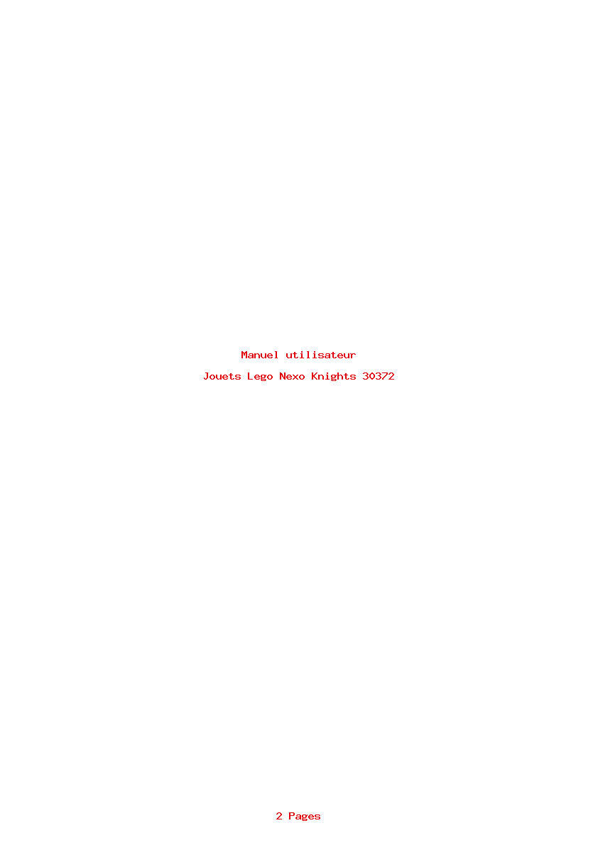 Page 1 de la notice Manuel utilisateur Lego Nexo Knights 30372