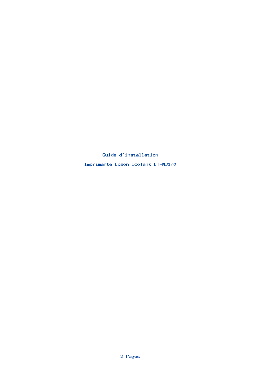 Page 1 de la notice Guide d'installation Epson EcoTank ET-M3170