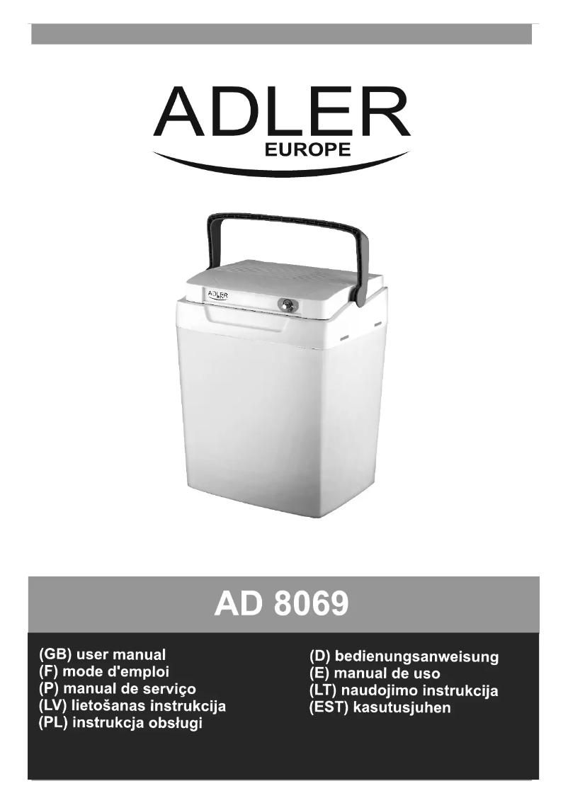 Page 1 de la notice Manuel utilisateur Adler AD 8069