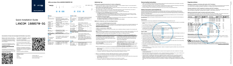 Página 1 del manual Guía de instalación Lancom 1800EFW-5G